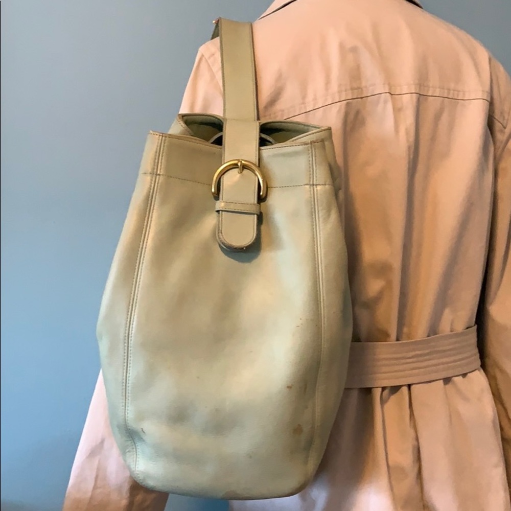 Vintage Coach Bucket Bag Sage Green